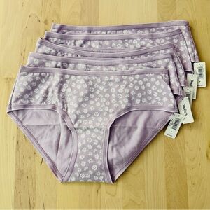 GAP GapBody Cotton Hipster Panties Purple Lavender Floral Print Lot of 5